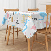 Aperturee - Aperturee Awesome Cartoon Animal World Rectangle Tablecloth for Kids Jungle Safari Birthday Party Decorations