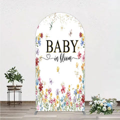 Aperturee - Aperturee Baby In Bloom Arch Backdrop Wildflower Butterfly Party Decoration Spring Garden Floral Background