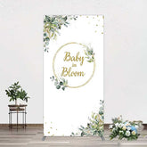 Aperturee Aperturee Baby In Bloom Greenery Baby Shower Rectangle Backdrop