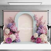 Aperturee - Aperturee Baby Pink Floral Arch Fine Arts Wedding Backdrop