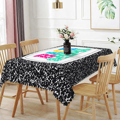 Aperturee - Aperturee Back to School Composition Rectangle Tablecloth Colorful Letter Notebook Table Cover First Day of School Decor