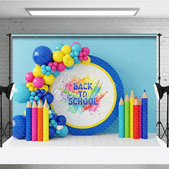 Aperturee - Aperturee Back to School Photography Backdrop Giant Colorful Pencil Art Background Creative Paint Photo Prop