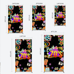 Aperturee - Aperturee Back to the 70s Groovy Birthday Rectangle Backdrop Retro Neon with Disco Ball Hippie Themed Party Decor
