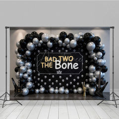 Aperturee - Aperturee Bad Two The Bone Balloon Birthday Cake Smash Backdrop