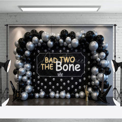 Aperturee - Aperturee Bad Two The Bone Balloon Birthday Cake Smash Backdrop