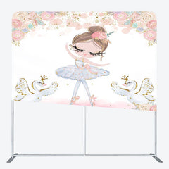Aperturee - Aperturee Ballet Girl Swan Floral Birthday Pillow Case Backdrop