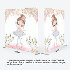 Aperturee - Aperturee Ballet Girl Swan Floral Birthday Pillow Case Backdrop