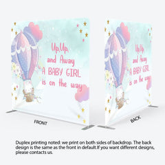 Aperturee - Aperturee Balloon And Animals Fabric Backdrop Cover for Baby Shower