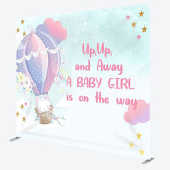 Aperturee - Aperturee Balloon And Animals Fabric Backdrop Cover for Baby Shower