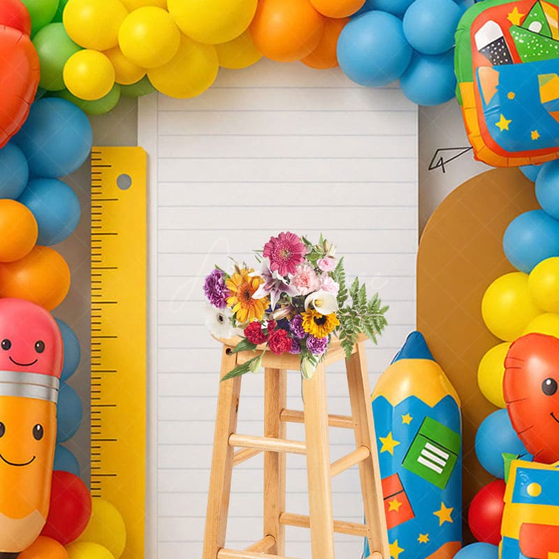 Aperturee - Aperturee Balloon Arch Board Welcome Back To School Backdrop