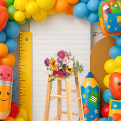 Aperturee - Aperturee Balloon Arch Board Welcome Back To School Backdrop