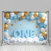 Aperturee - Aperturee Balloon Arch Cloudy Birthday Cake Smash Backdrop