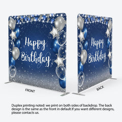 Aperturee - Aperturee Balloon Flag Glitter Birthday Square Tension Backdrop