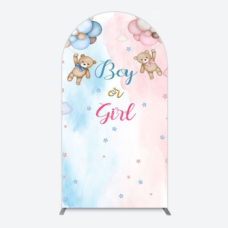 Aperturee - Aperturee Balloon Teddy Baby Shower Gender Reveal Arch Backdrop