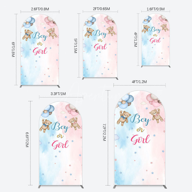 Aperturee - Aperturee Balloon Teddy Baby Shower Gender Reveal Arch Backdrop
