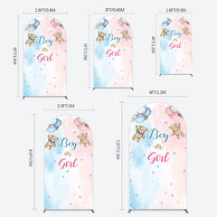 Aperturee - Aperturee Balloon Teddy Baby Shower Gender Reveal Arch Backdrop
