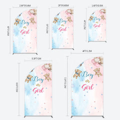 Aperturee - Aperturee Balloon Teddy Baby Shower Gender Reveal Half Moon Arch Backdrop