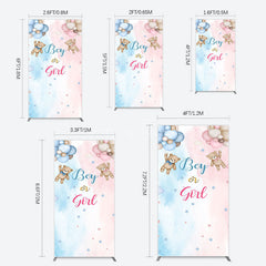 Aperturee - Aperturee Balloon Teddy Baby Shower Gender Reveal Rectangle Backdrop