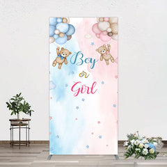 Aperturee - Aperturee Balloon Teddy Baby Shower Gender Reveal Rectangle Backdrop