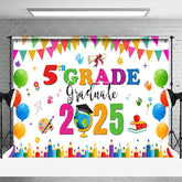 Aperturee - Aperturee Balloons 5th Grade 2025 Congrats Graduate Backdrop