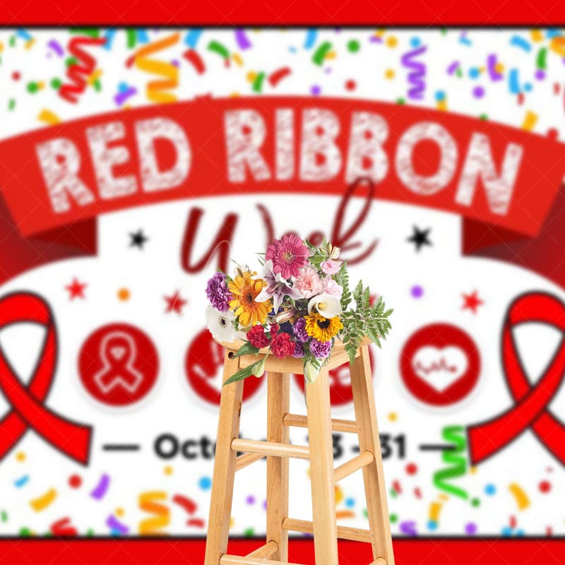 Aperturee - Aperturee Balloons Stars National Red Ribbon Week Backdrop