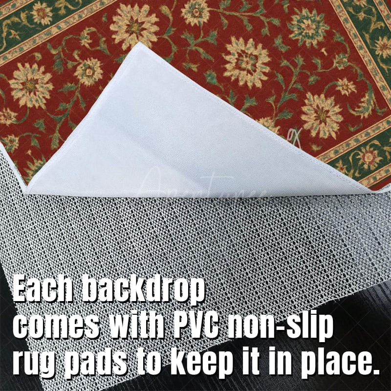 Aperturee - Aperturee Baroque Floral Pattern Photo Fabric Floor Backdrop