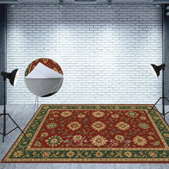 Aperturee - Aperturee Baroque Floral Pattern Photo Fabric Floor Backdrop