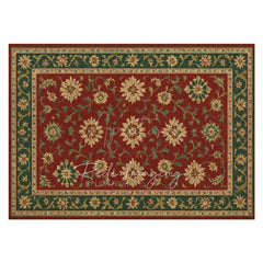 Aperturee - Aperturee Baroque Floral Pattern Rubber Floor Mat For Photo