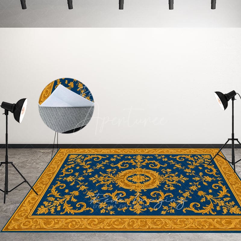 Aperturee - Aperturee Baroque Patterns Fabric Floor Backdrop For Photo