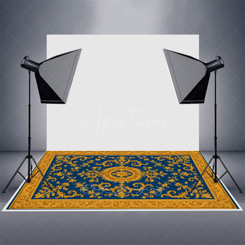 Aperturee - Aperturee Baroque Repeat Pattern Rubber Floor Mat For Photo
