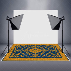 Aperturee - Aperturee Baroque Repeat Pattern Rubber Floor Mat For Photo