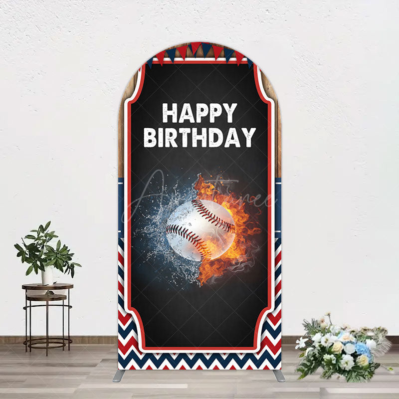 Aperturee - Aperturee Baseball Fights Sport Happy Birthday Arch Backdrop