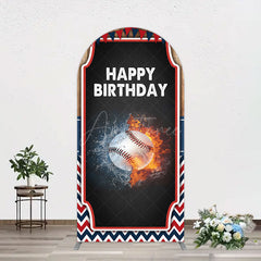Aperturee - Aperturee Baseball Fights Sport Happy Birthday Arch Backdrop