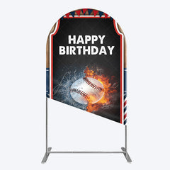 Aperturee - Aperturee Baseball Fights Sport Happy Birthday Arch Backdrop