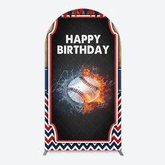Aperturee - Aperturee Baseball Fights Sport Happy Birthday Arch Backdrop