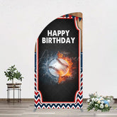 Aperturee - Aperturee Baseball Fights Sport Happy Birthday Half Moon Arch Backdrop