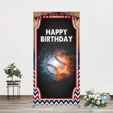 Aperturee - Aperturee Baseball Fights Sport Happy Birthday Rectangle Backdrop