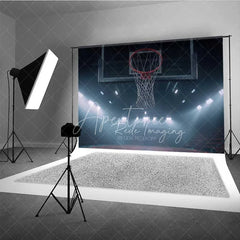 Aperturee - Aperturee Basketball Hoop Arena Sports Photography Backdrop Night Stadium Light Slam Dunk Game Background