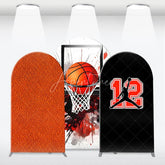 Aperturee - Aperturee Basketball Themed Arch Backdrop Kit featuring a Hoop Player Silhouette and Number 12 for Sports Parties