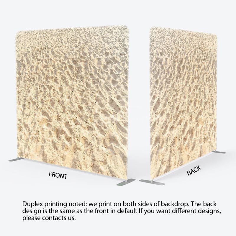 Aperturee - Aperturee Beach Sand Holiday Photo Square Tension Backdrop