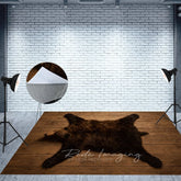 Aperturee - Aperturee Bear Shape Carpet Fabric Floor Backdrop For Photo