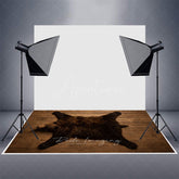 Aperturee - Aperturee Bear Shape Carpet Wood Rubber Floor Mat For Photo