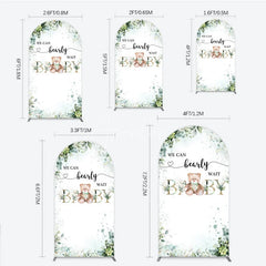 Aperturee - Aperturee Bearly Wait Arch Backdrop Teddy Bear Eucalyptus Greenery Baby Shower Party Decor
