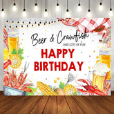 Aperturee - Aperturee Beer Crawfish Corn Camping Happy Birthday Backdrop