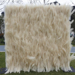 Aperturee - Aperturee Beige Boho Artificial Reed Birthday Party Decor