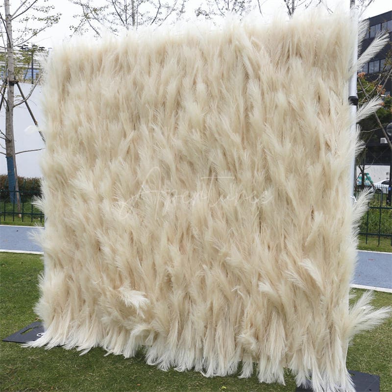 Aperturee - Aperturee Beige Boho Artificial Reed Birthday Party Decor