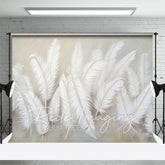 Aperturee - Aperturee Beige Soft White Feather Fine Art Photo Backdrop