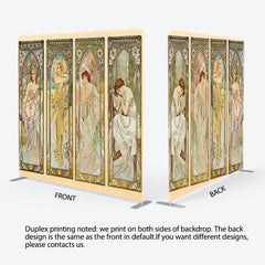 Aperturee - Aperturee Beige Vintage Art Painting Woman Pillow Case Backdrop