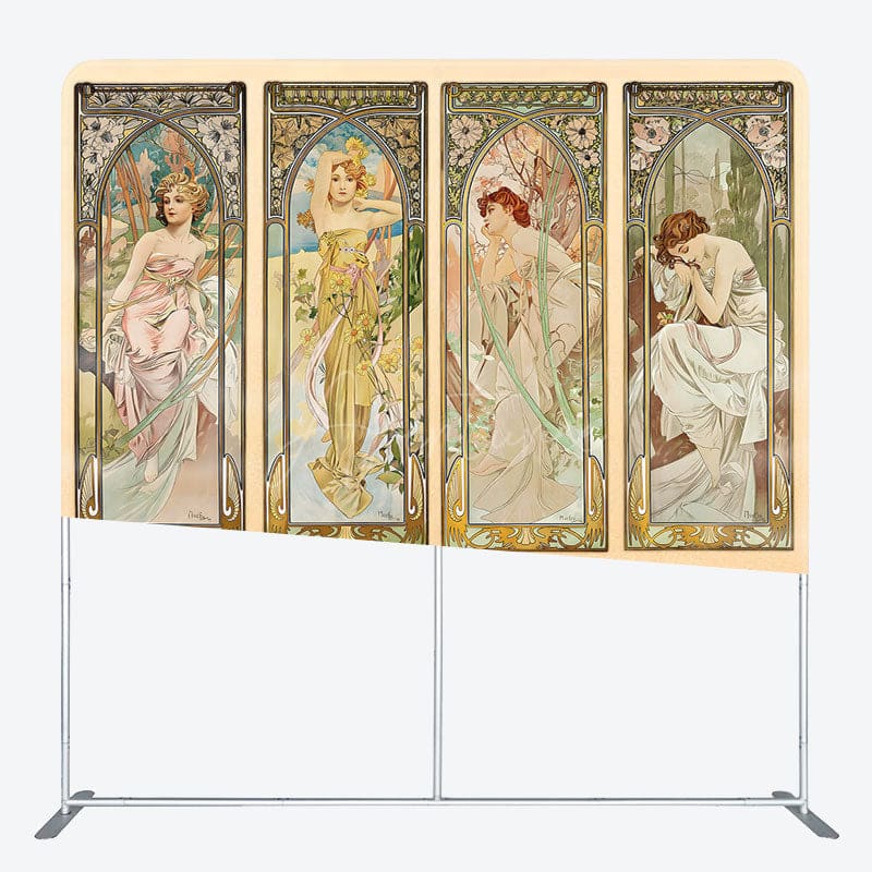Aperturee - Aperturee Beige Vintage Art Painting Woman Pillow Case Backdrop