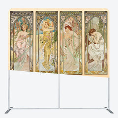 Aperturee - Aperturee Beige Vintage Art Painting Woman Pillow Case Backdrop